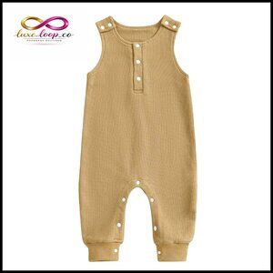 Sleeveless Knit Romper for Infant 9-12 Months Loose Fit One Piece Outfit